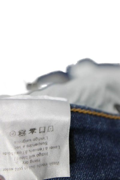 Veronica Beard Womens Skinny Ankle Jeans Dark Blue Mid Rise Button Size 24