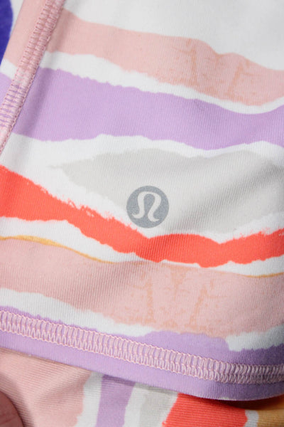 Lululemon Women Striped Blue Camisole Nylon Blend Sleeveless Size 6