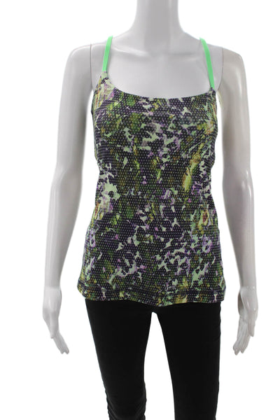 Lululemon Women Camisole Black Floral Nylon Blend Sleeveless Size 4