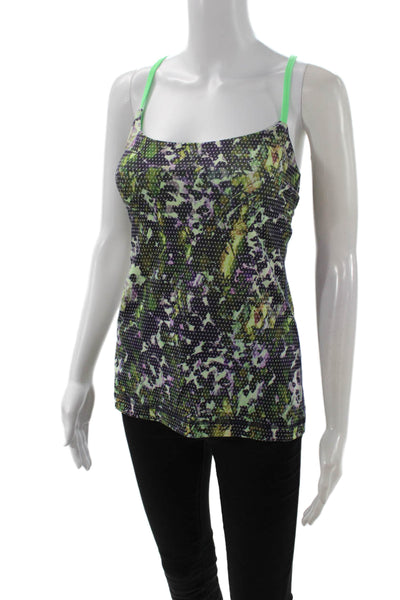Lululemon Women Camisole Black Floral Nylon Blend Sleeveless Size 4