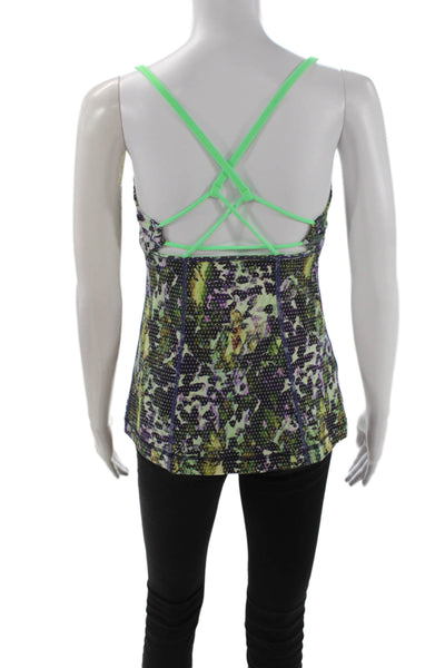 Lululemon Women Camisole Black Floral Nylon Blend Sleeveless Size 4