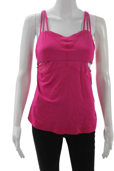 Lululemon Women Camisole Pink V Neck Nylon Blend Sleeveless Size 4