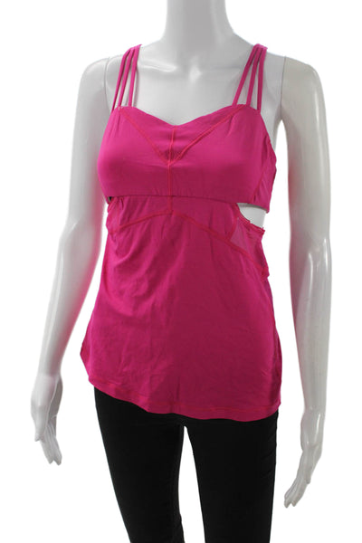 Lululemon Women Camisole Pink V Neck Nylon Blend Sleeveless Size 4