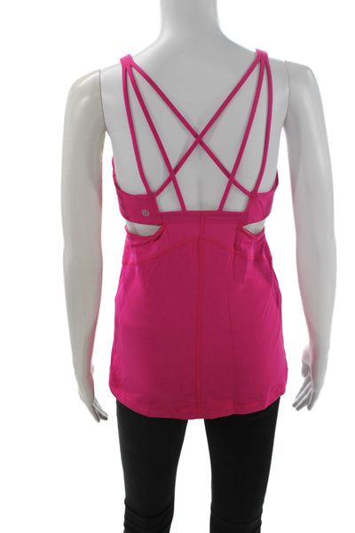 Lululemon Women Camisole Pink V Neck Nylon Blend Sleeveless Size 4