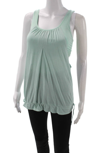 Lululemon Womens Light Blue Striped Sleeveless Tunic Tank Round Neck Size 6