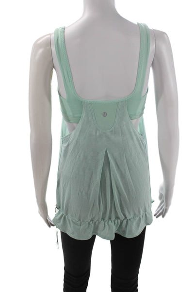 Lululemon Womens Light Blue Striped Sleeveless Tunic Tank Round Neck Size 6