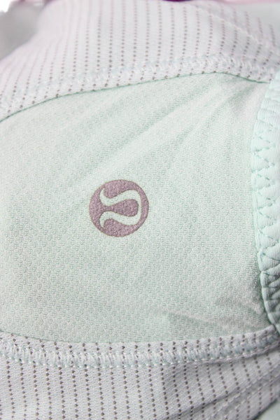 Lululemon Womens Light Blue Striped Sleeveless Tunic Tank Round Neck Size 6
