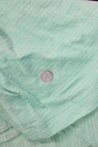 Lululemon Women Green Floral Round Neck Camisole Nylon Blend Sleeveless Size 6
