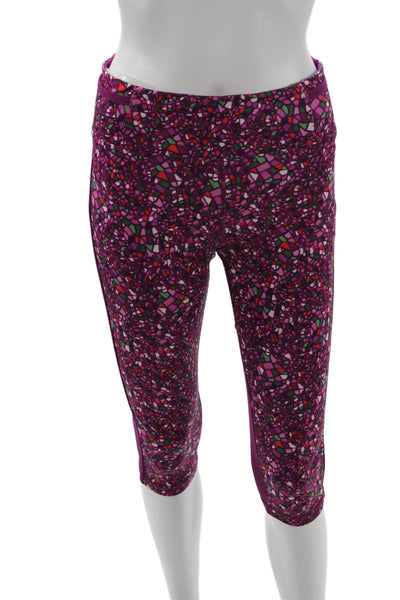 Lululemon Womens Capri Leggings Purple Geometric Zip Size 6