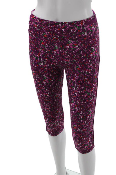 Lululemon Womens Capri Leggings Purple Geometric Zip Size 6