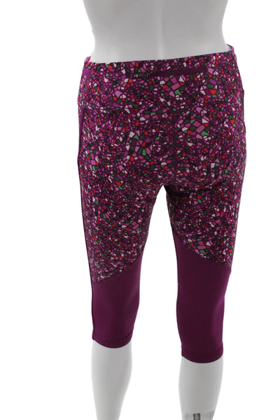 Lululemon Womens Capri Leggings Purple Geometric Zip Size 6