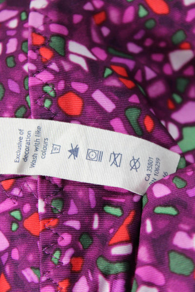 Lululemon Womens Capri Leggings Purple Geometric Zip Size 6