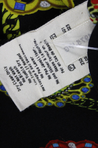 L'Agence Women Silk V Neck Camisole Black Graphic Print Sleeveless Size S