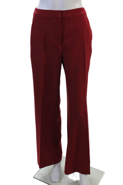 Milly Women Red Dress Pants Hook & Eye 96% Polyester 4% Spandex Size 2
