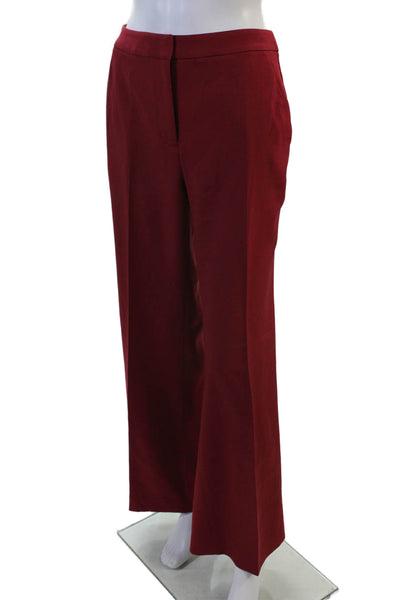 Milly Women Red Dress Pants Hook & Eye 96% Polyester 4% Spandex Size 2