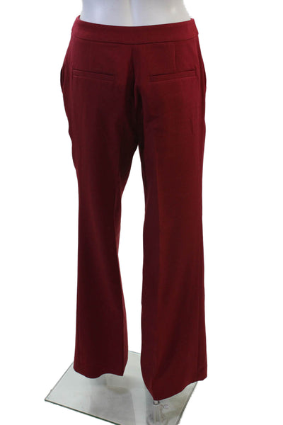 Milly Women Red Dress Pants Hook & Eye 96% Polyester 4% Spandex Size 2