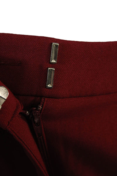 Milly Women Red Dress Pants Hook & Eye 96% Polyester 4% Spandex Size 2