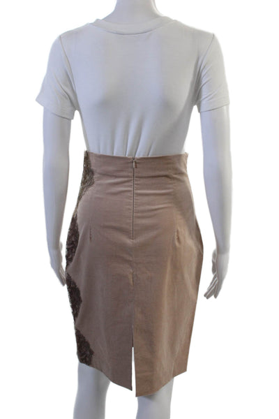 D Exterior Womens Beige Straight Pencil Skirt Knee Length Size S
