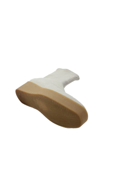 Clergerie Womens Linen Stretch Straw Ankle Boots Beige Size 9.5