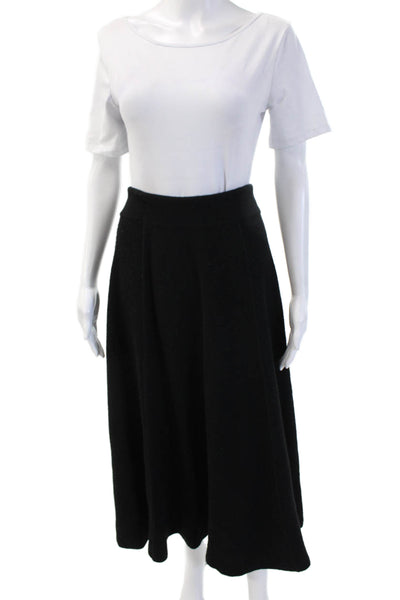 Zara Knit Women A-Line Flare Black Skirt 62% Polyester 38% Cotton Size M