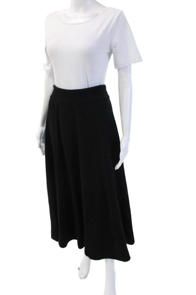 Zara Knit Women A-Line Flare Black Skirt 62% Polyester 38% Cotton Size M