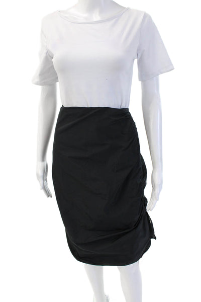 Kenzo Women Straight Pencil Wool Knee Length Black Skirt Size 40