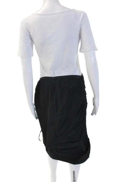 Kenzo Women Straight Pencil Wool Knee Length Black Skirt Size 40
