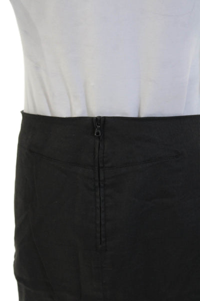 3x1 NYC Women Straight Pencil Skirt Black Cotton Knee Length Size 28