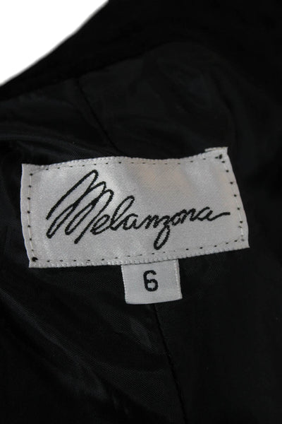 Melanzona Unisex Ankle Cropped Black Cotton Blend Pants Button Size 6