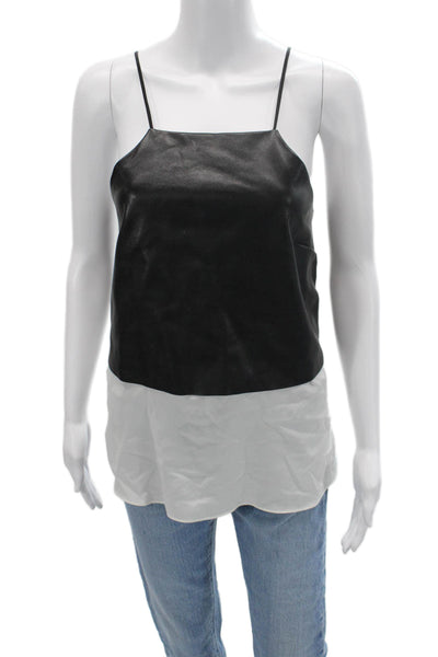 Cami NYC Women Black Leather Square Neck Sleeveless Camisole Size M