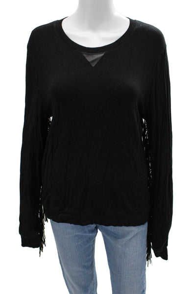 Wayf Women Black Basic Bohemian Long Sleeve Top Size M