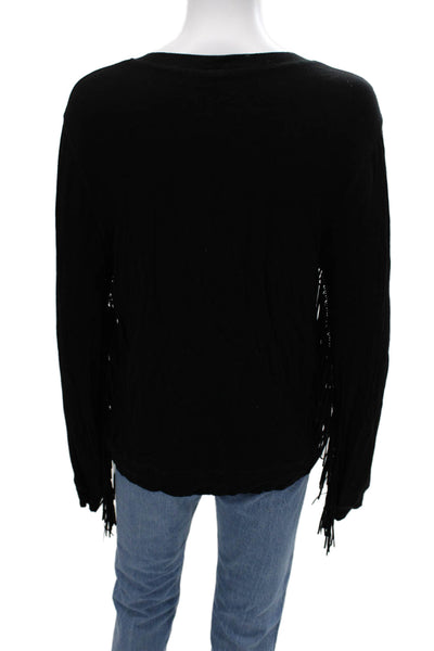 Wayf Women Black Basic Bohemian Long Sleeve Top Size M