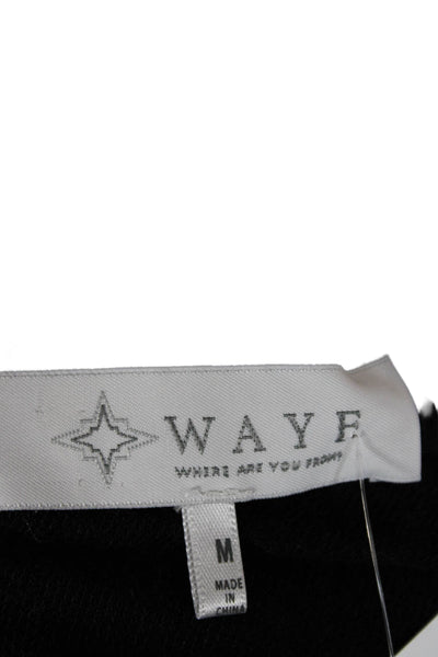 Wayf Women Black Basic Bohemian Long Sleeve Top Size M