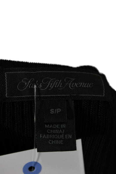Saks Fifth Avenue Women Black V-Neck Long Sleeve Top Size S