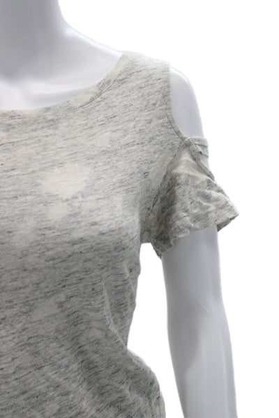 Generation Love Womens Basic Gray Linen T-Shirt Short Sleeve Round Neck Size S