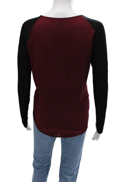 French Connection Womens Black Long Sleeve Round Neck T-Shirt Size M