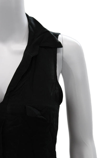 Vintage Havana Women Black Collared Sleeveless Tank Polyester Blend Size S