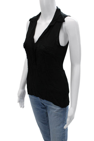 Vintage Havana Women Black Collared Sleeveless Tank Polyester Blend Size S