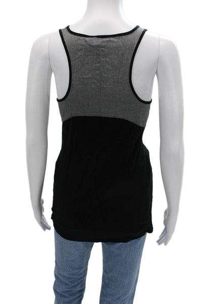 Vince Womens Basic Square Neck Sleeveless Tank Black Size S