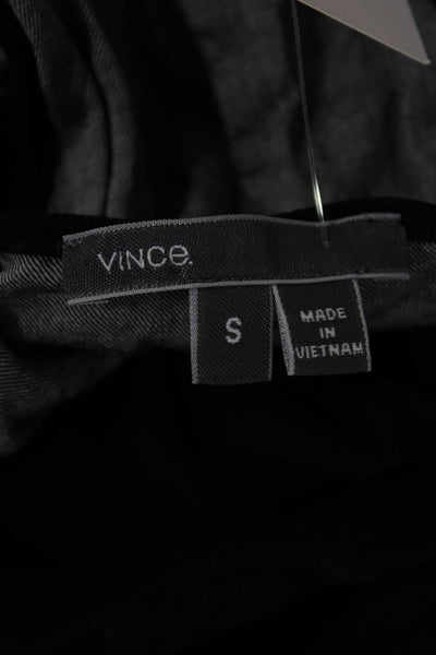 Vince Womens Basic Square Neck Sleeveless Tank Black Size S