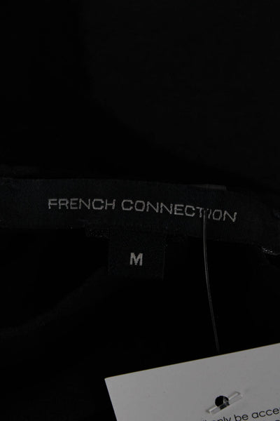French Connection Women Basic Black Blouse 3/4 Sleeve Round Neck Size M