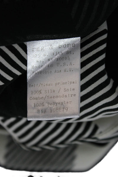 Rag & Bone Womens Black Silk Check Sleeveless Round Neck Tank Size S
