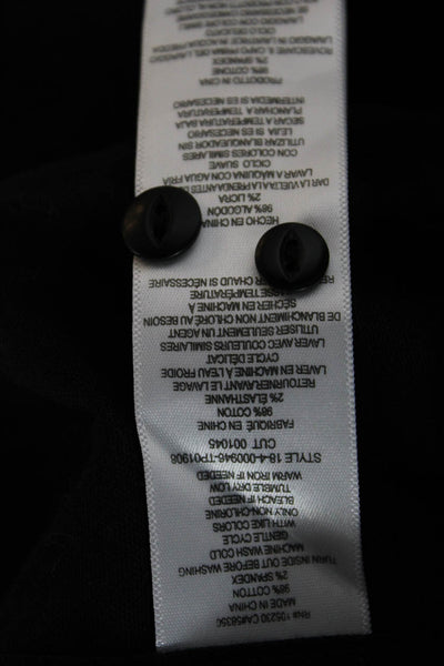 Current/Elliott Women Black Button-Up Collared Long Sleeve Cotton Size 1