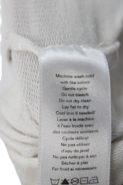 Rag & Bone Jean Womens Basic T-Shirt White Rayon Crew Neck Drawstring Size S