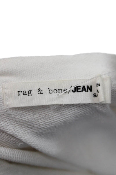 Rag & Bone Jean Womens Basic T-Shirt White Rayon Crew Neck Drawstring Size S