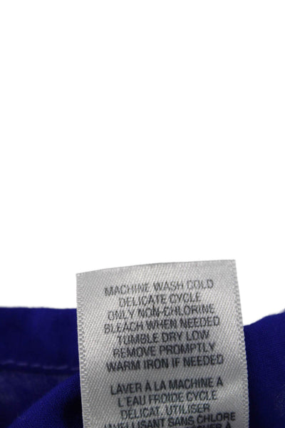 Splendid Womens Basic Sleeveless Collared Button-Up Rayon Blouse Blue Size M