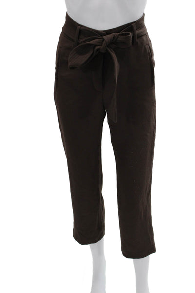 Wilfred Womens Ankle Cropped Paperbag Pants Brown Polyester Size 00