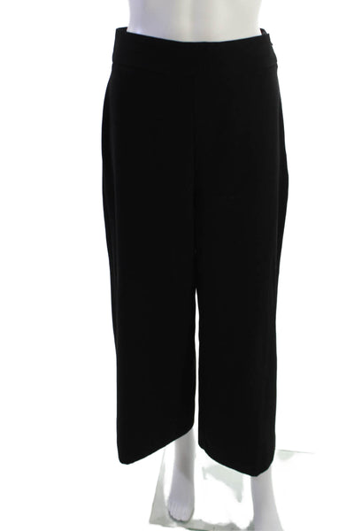 Zara Womens Cropped Dress Pants Black Polyester Blend Zip Size M