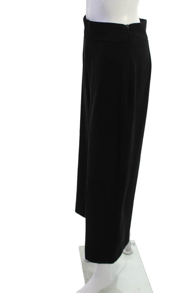 Zara Womens Cropped Dress Pants Black Polyester Blend Zip Size M