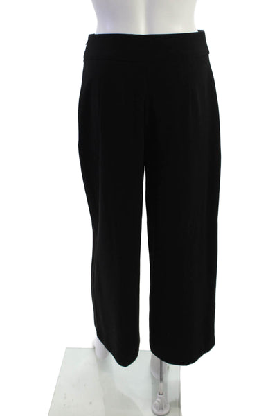 Zara Womens Cropped Dress Pants Black Polyester Blend Zip Size M